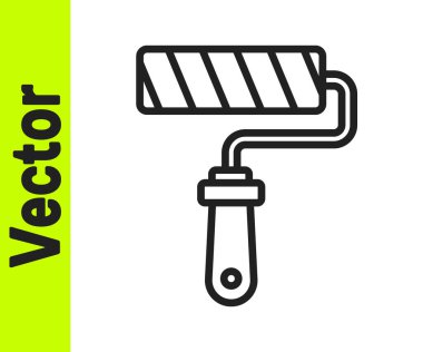 Beyaz arkaplanda siyah çizgi boyalı fırça ikonu izole edildi. Vektör