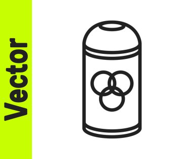 Beyaz arkaplanda siyah çizgi boyası ikonu izole edildi. Vektör