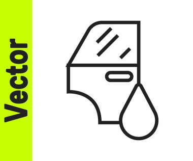 Siyah çizgili araba boyama simgesi beyaz arka planda izole edildi. Araba tamir işlemi. Vektör