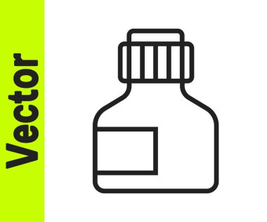 Siyah çizgi boya, guaj, kavanoz, beyaz arka planda izole edilmiş boya ikonu. Vektör