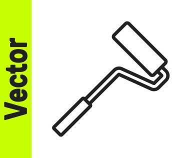 Beyaz arkaplanda siyah çizgi boyalı fırça ikonu izole edildi. Vektör