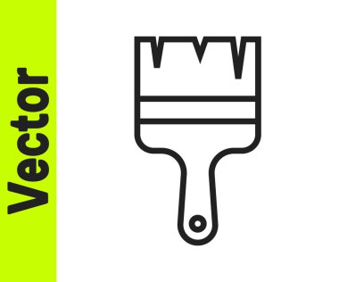 Beyaz arkaplanda siyah çizgi boya fırçası simgesi izole edildi. Vektör