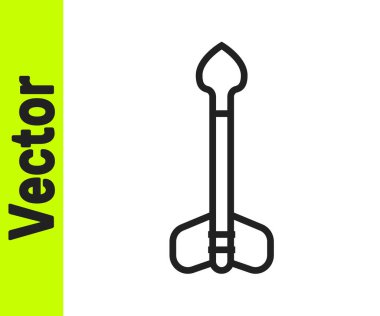 Beyaz arkaplanda siyah çizgi ok simgesi izole edildi. Vektör