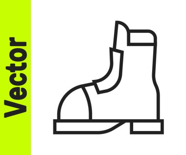 Beyaz arkaplanda siyah çizme ikonu var. Vektör