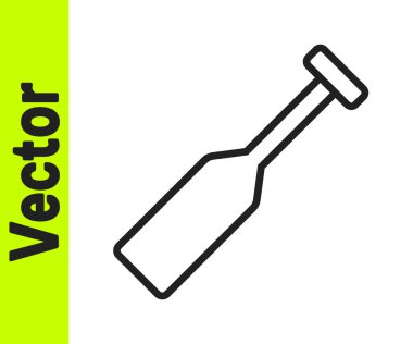 Siyah çizgi Paddle simgesi beyaz arkaplanda izole edildi. Kürek çekin. Vektör