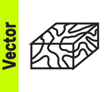 Siyah çizgi tahta kiriş simgesi beyaz arkaplanda izole edildi. Kereste kalası. Vektör