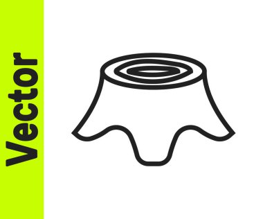 Beyaz arkaplanda siyah çizgi ağaç gövdesi simgesi izole edildi. Vektör