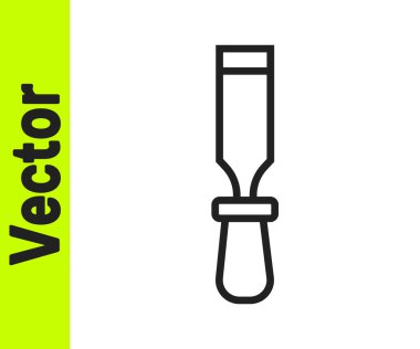 Beyaz arkaplanda izole edilmiş odun simgesi için siyah çizgili keski aracı. Vektör