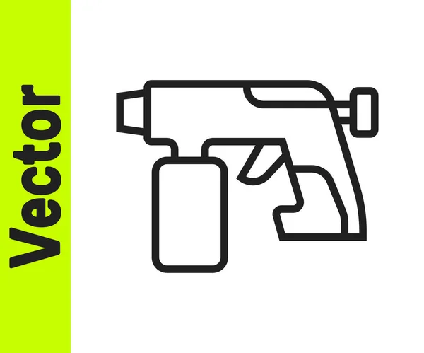 Zwarte lijn Paint spray gun icoon geïsoleerd op witte achtergrond. Vector — Stockvector