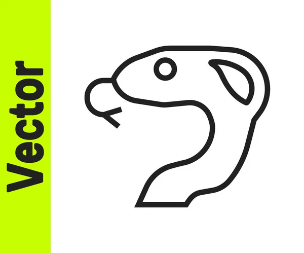 Icono de serpiente de línea negra aislado sobre fondo blanco. Vector — Vector de stock