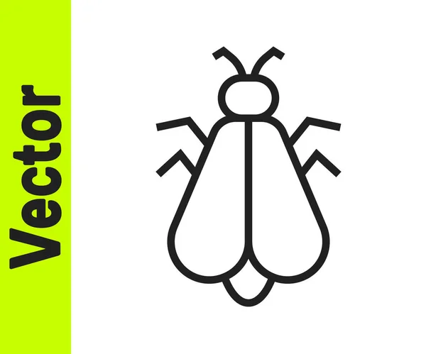 Schwarze Linie Mosquito Symbol isoliert auf weißem Hintergrund. Vektor — Stockvektor