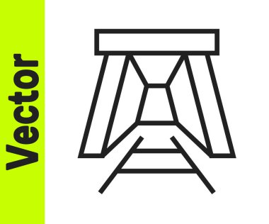 Siyah çizgi Mayın giriş simgesi beyaz arkaplanda izole edildi. Vektör