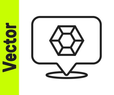 Siyah çizgi taşı simgesi beyaz arkaplanda izole edilmiş. Mücevher sembolü. Elmas. Vektör