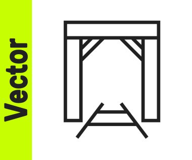 Siyah çizgi Mayın giriş simgesi beyaz arkaplanda izole edildi. Vektör