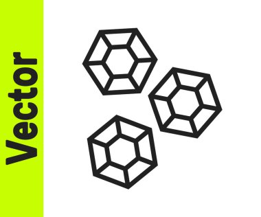 Siyah çizgi taşı simgesi beyaz arkaplanda izole edilmiş. Mücevher sembolü. Elmas. Vektör