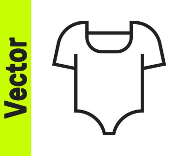 Siyah çizgi Summer plaj mayo ikonu beyaz arka planda izole edilmiş. Plaj kadını modası. Vektör