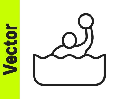 Siyah çizgi su topu ikonu beyaz arkaplanda izole edilmiş. Vektör