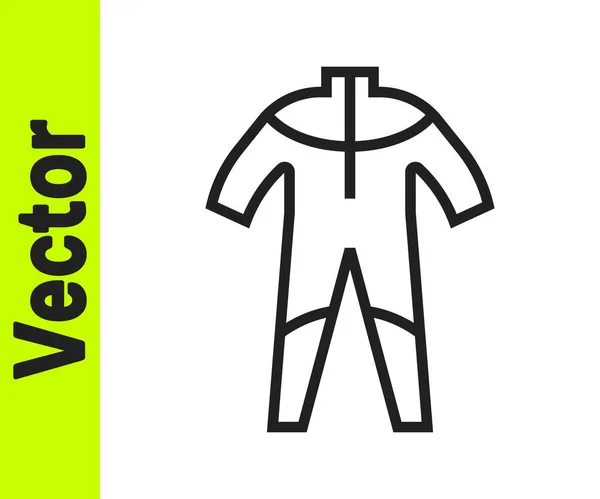 Traje de neopreno de línea negra para el icono del buceo aislado sobre fondo blanco. Equipo submarino de buceo. Vector — Vector de stock