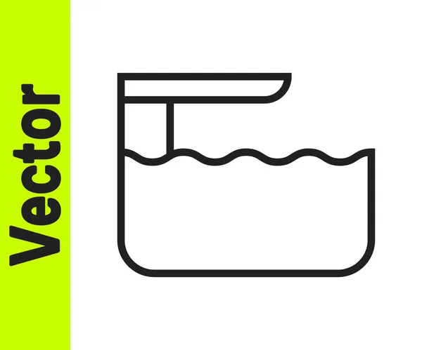 Black Line Sprungbrett oder Sprungbrett Symbol isoliert auf weißem Hintergrund. Vektor — Stockvektor