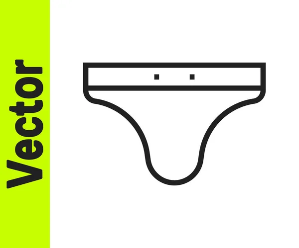 Línea negra Icono de bañador aislado sobre fondo blanco. Vector — Vector de stock