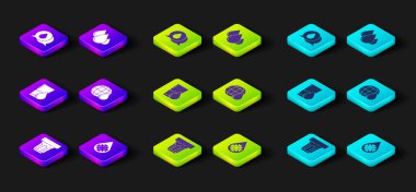 Set Glass with water, Defrosting, Earth planet drop, Water and speech bubbles icon. Vector