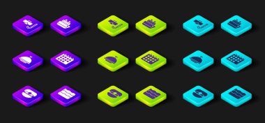 Kaptan şapka, dalga, tepsi, takvim, yolcu gemisi ve dalış maskesi ve şnorkel ikonu ile kaplı. Vektör