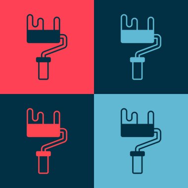 Pop Art Paten Fırçası ikonu renk arkaplanında izole edildi. Vektör