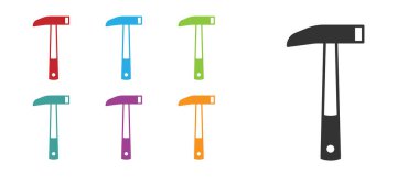 Siyah itfaiyeci balta simgesi beyaz arka planda izole edildi. Yangın baltası. Simgeleri renklendirin. Vektör