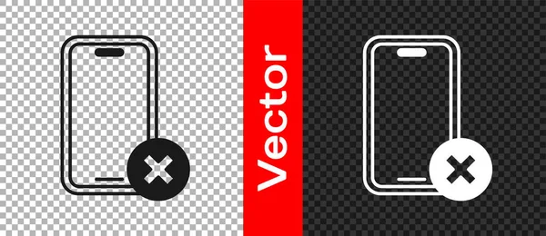 Schwarz Kein Handy-Symbol isoliert auf transparentem Hintergrund. Kein Gesprächs- und Rufzeichen. Zellenverbot. Vektor — Stockvektor