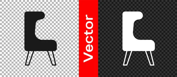 Schwarzer Sessel Ikone isoliert auf transparentem Hintergrund. Vektor — Stockvektor
