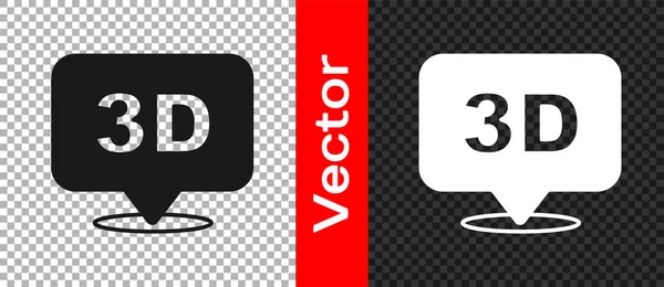 Icono de palabra en 3D negro aislado sobre fondo transparente. Vector — Vector de stock