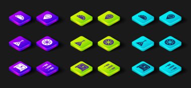 Ushanka, Buğday, Balalaika, Kar Tanesi, Rusya Konumu ve Dumpling ikonu. Vektör