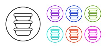 Siyah çizgi bovling ikonu beyaz arkaplanda izole edildi. Simgeleri renklendirin. Vektör