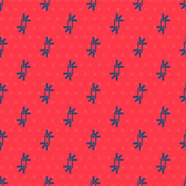 Mavi çizgi Aracı allen tuşları simgesi kırmızı arkaplanda izole edilmiş pürüzsüz desen. Vektör