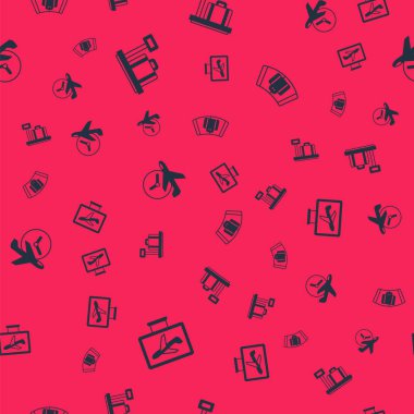 Uçak, bavulla ölçeklendirme, uçuş zamanı ve taşıyıcı bandı sorunsuz bir şekilde ayarla. Vektör