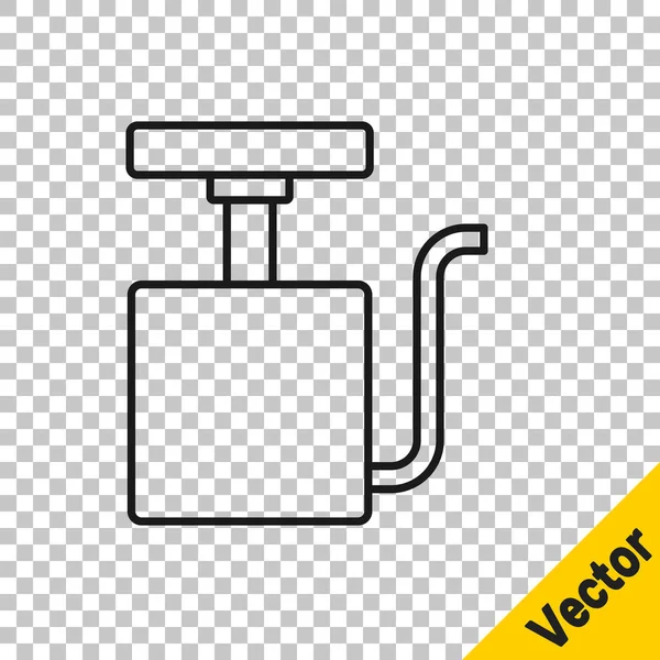 Black Line Griff Zünder für Dynamit-Symbol isoliert auf transparentem Hintergrund. Vektor — Stockvektor