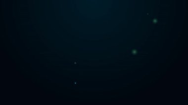 Parlayan neon hattı Aqualung simgesi siyah arkaplanda izole edildi. Dalgıçlar için oksijen tüpü. Dalış ekipmanları. Olağanüstü bir spor. Su altı ekipmanları. 4K Video hareketli grafik canlandırması