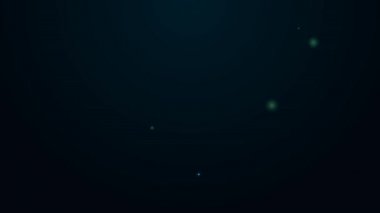 Parlayan neon çizgili can yeleği simgesi siyah arkaplanda izole edildi. Can yeleği ikonu. Olağanüstü bir spor. Spor malzemeleri. 4K Video hareketli grafik canlandırması