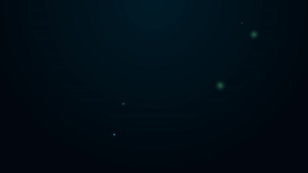 Ligne lumineuse néon Icône athlète nageur isolé sur fond noir. Animation graphique de mouvement vidéo 4K — Video