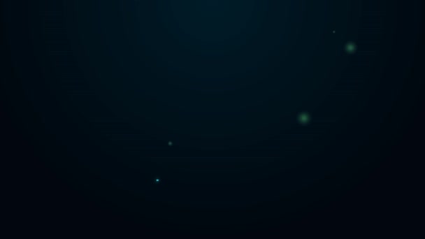 Žhnoucí neonová čára Potápěčská deska nebo ikona odrazového můstku izolované na černém pozadí. Grafická animace pohybu videa 4K — Stock video