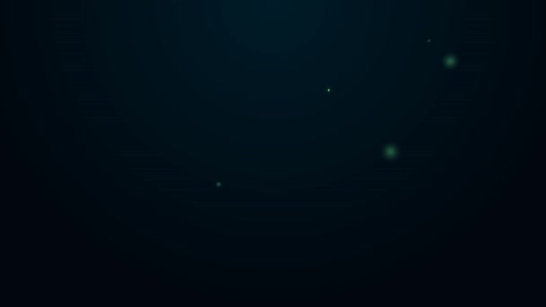 Icono de snorkel de línea de neón brillante aislado sobre fondo negro. Equipo submarino de buceo. Animación gráfica de vídeo 4K — Vídeo de stock