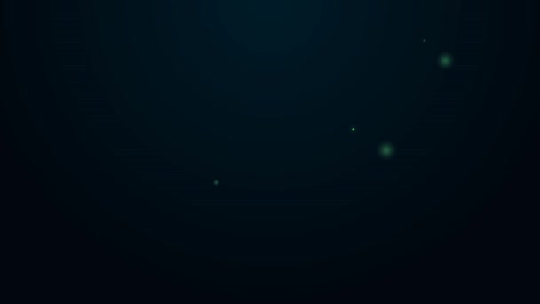 ネオンラインの輝き黒い背景に隔離された水体操のアイコン。4Kビデオモーショングラフィックアニメーション — ストック動画
