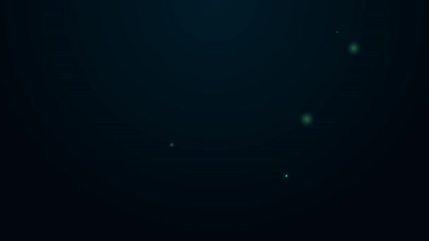 Ligne lumineuse néon Nageur plongeant dans l'icône de la piscine isolé sur fond noir. Animation graphique de mouvement vidéo 4K — Video