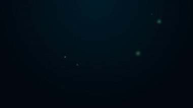 Parlayan neon hattı pusula simgesi siyah arkaplanda izole edildi. Rüzgâr yön bulma sembolü. Rüzgar gül işareti. 4K Video hareketli grafik canlandırması