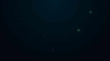 Parlayan neon hattı Cloud yükleme simgesi siyah arkaplanda izole edildi. 4K Video hareketli grafik canlandırması