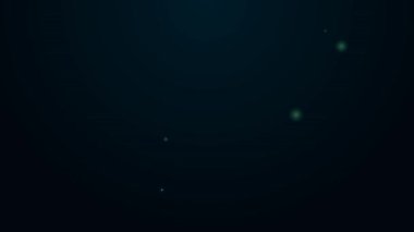 Parlayan neon hattı Anten simgesi siyah arkaplanda izole edildi. Radyo anteni kablosuz. Teknoloji ve ağ sinyali radyo anteni. 4K Video hareketli grafik canlandırması