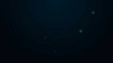 Parlayan neon hattı siyah arkaplanda izole edilmiş usb kablo ikonu yok. PC ve mobil cihazlar için bağlantı ve soketler. 4K Video hareketli grafik canlandırması