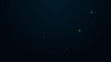 Parlayan neon hattı. Kömür vagonu simgesi siyah arka planda izole edilmiş. 4K Video hareketli grafik canlandırması