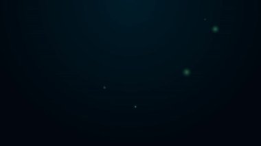 Parlayan neon hattı siyah arka planda izole edilmiş dinamit bomba çubuğu ikonu. Saatli bomba - patlama tehlikesi kavramı. 4K Video hareketli grafik canlandırması