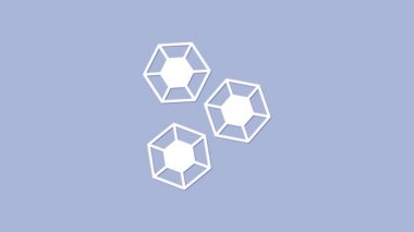 Beyaz Mücevher Taşı simgesi mor arkaplanda izole edilmiş. Mücevher sembolü. Elmas. 4K Video hareketli grafik canlandırması